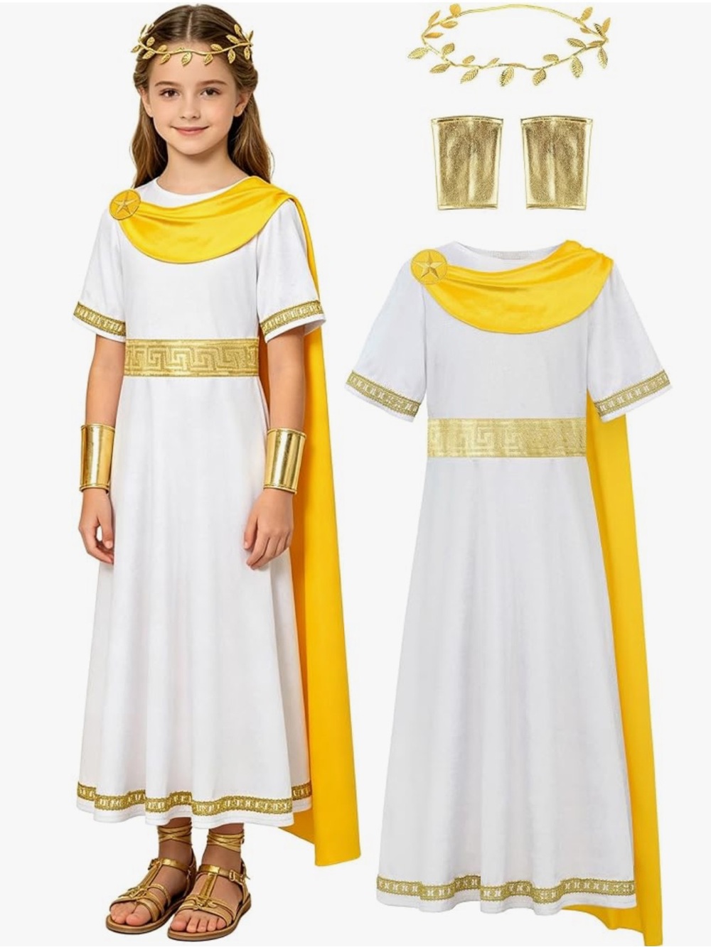 NWOT Kids Togo Roman Greek God Goddess Costume Size 8 Medium